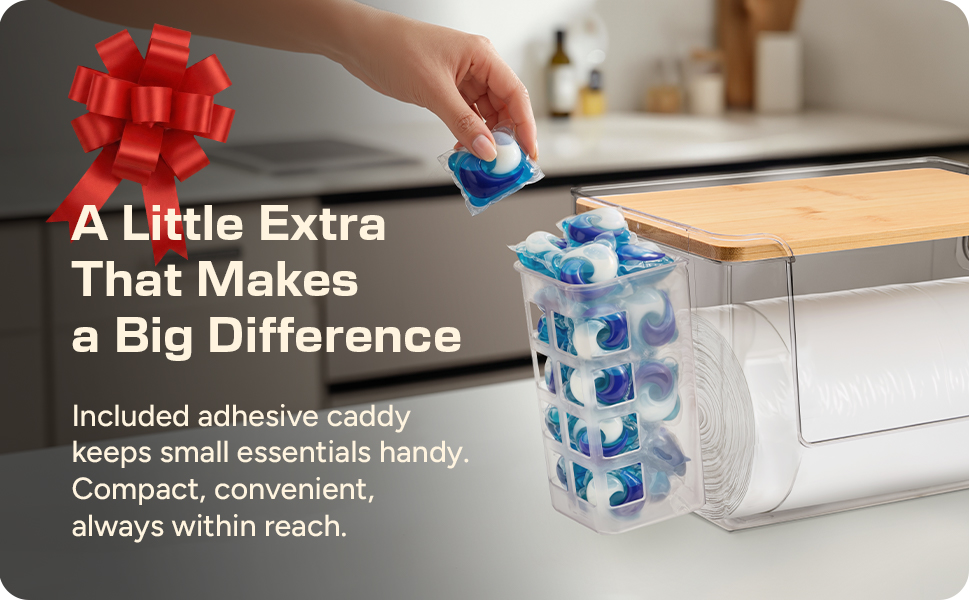 Free caddy with your garbage bag holder dispenser