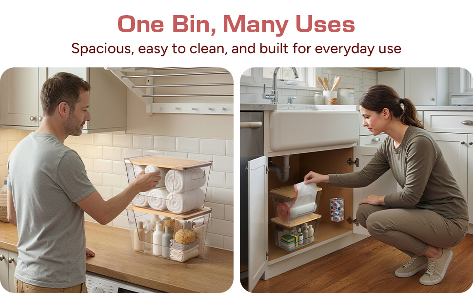 Multi-purpose trash bag dispenser under sink